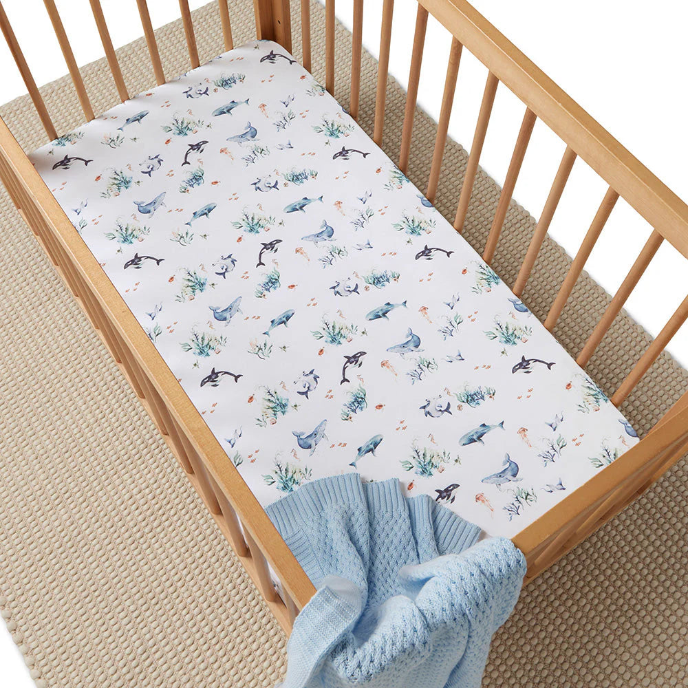 Snuggle Hunny Organic Cot Sheet - Ocean