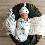 Snuggle Hunny Organic Jersey Wrap & Beanie Set - Ocean