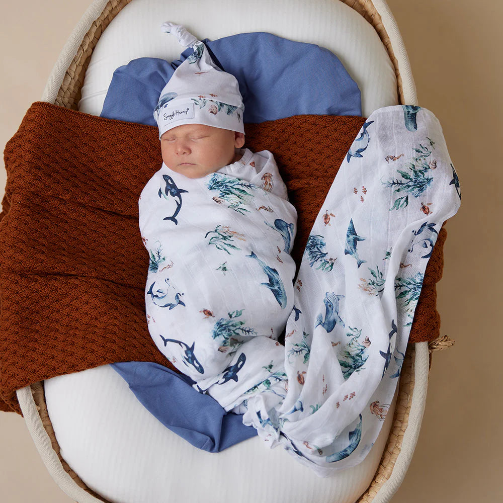 Snuggle Hunny Muslin Wrap - Ocean