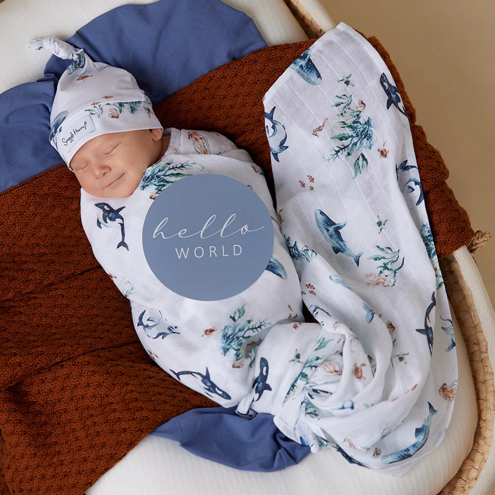 Snuggle Hunny Muslin Wrap - Ocean