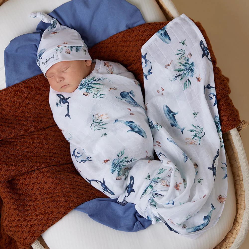Snuggle Hunny Muslin Wrap - Ocean