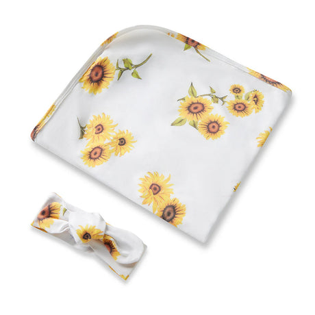 Snuggle Hunny Jersey + Topknot Set - Sunflowers