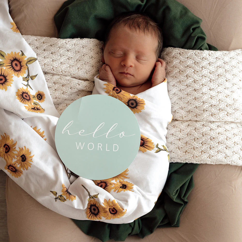 Snuggle Hunny Jersey + Topknot Set - Sunflowers