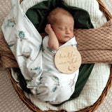 Snuggle Hunny Jersey Wrap + Beanie Set - Turtle