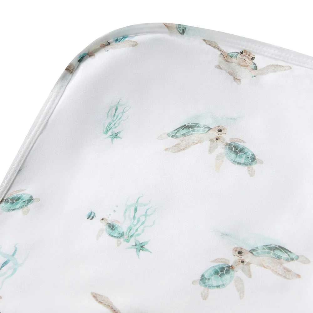 Snuggle Hunny Jersey Wrap + Beanie Set - Turtle