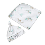 Snuggle Hunny Jersey Wrap + Beanie Set - Turtle