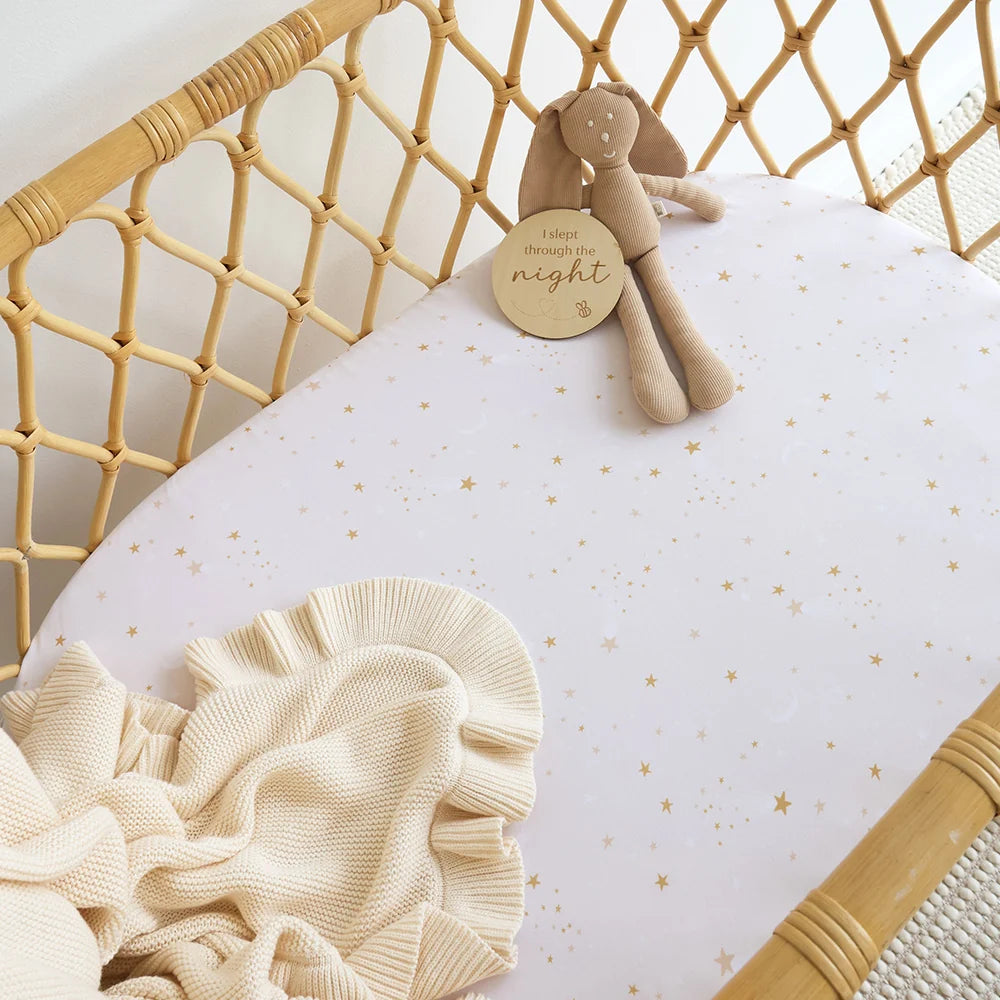 Snuggle Hunny Organic Bassinet Sheet / Change Pad Cover - Stardust