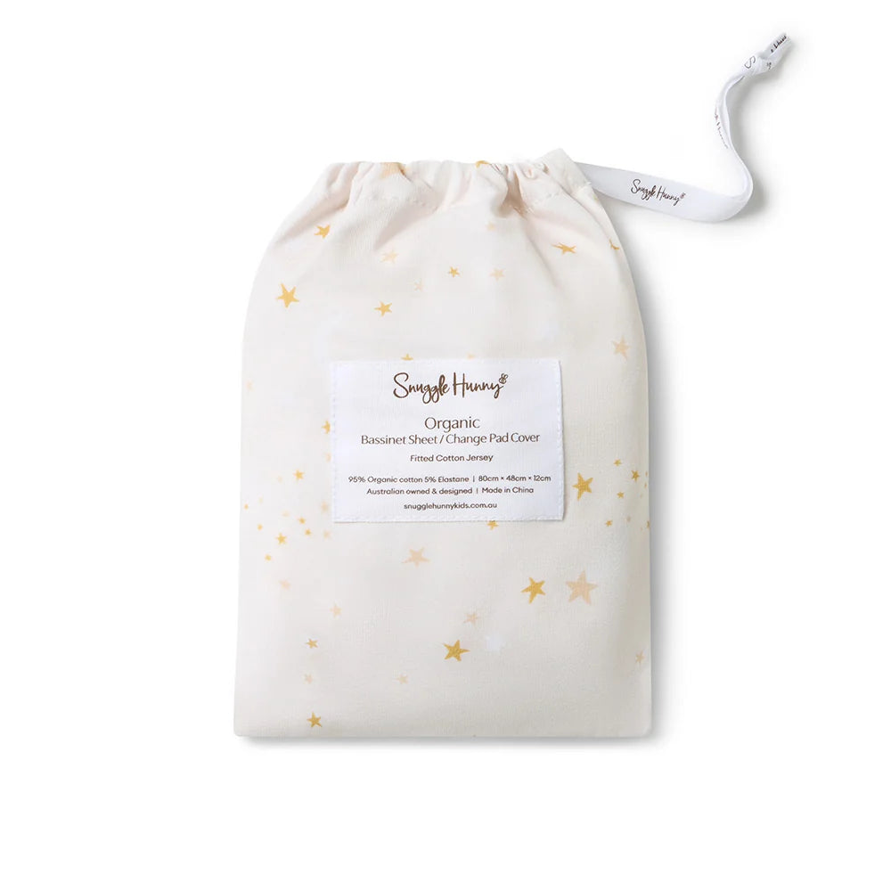 Snuggle Hunny Organic Bassinet Sheet / Change Pad Cover - Stardust