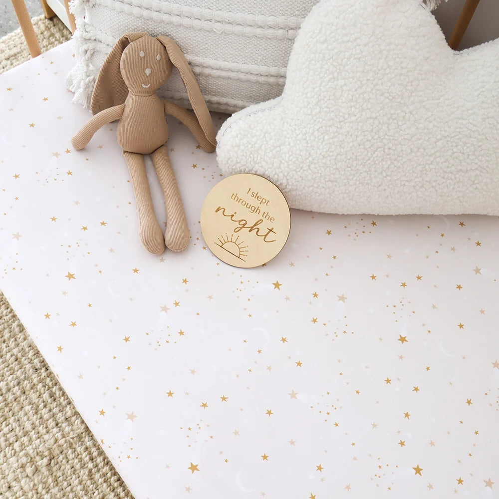 Snuggle Hunny Organic Fitted Cot Sheet - Stardust