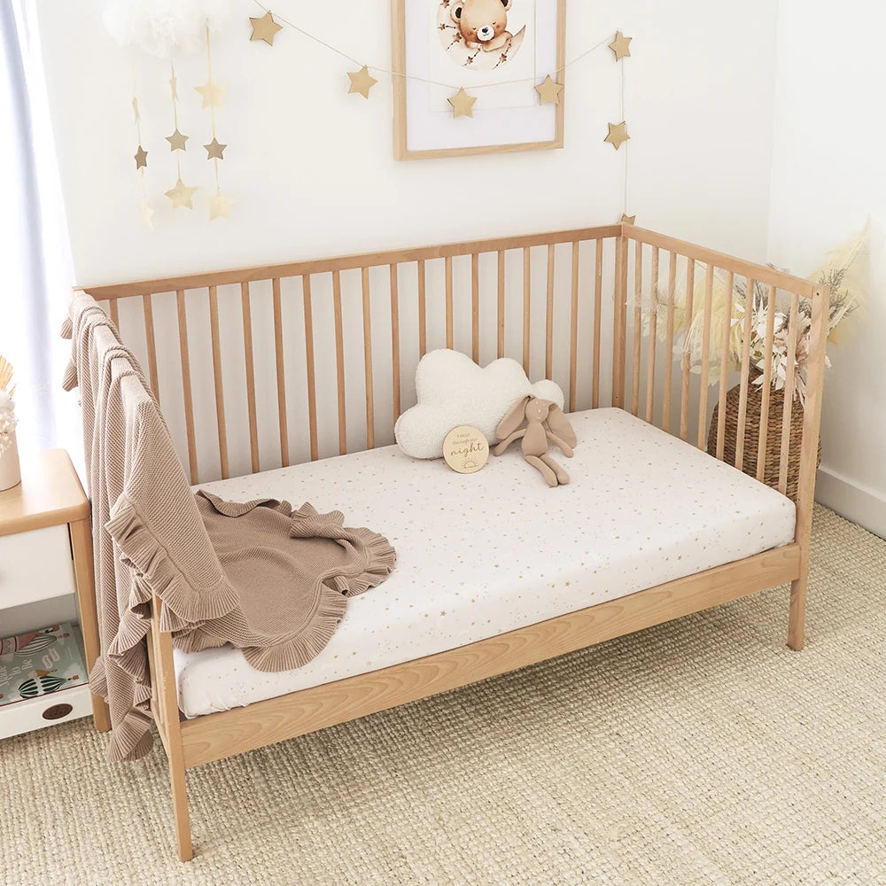 Snuggle Hunny Organic Fitted Cot Sheet - Stardust