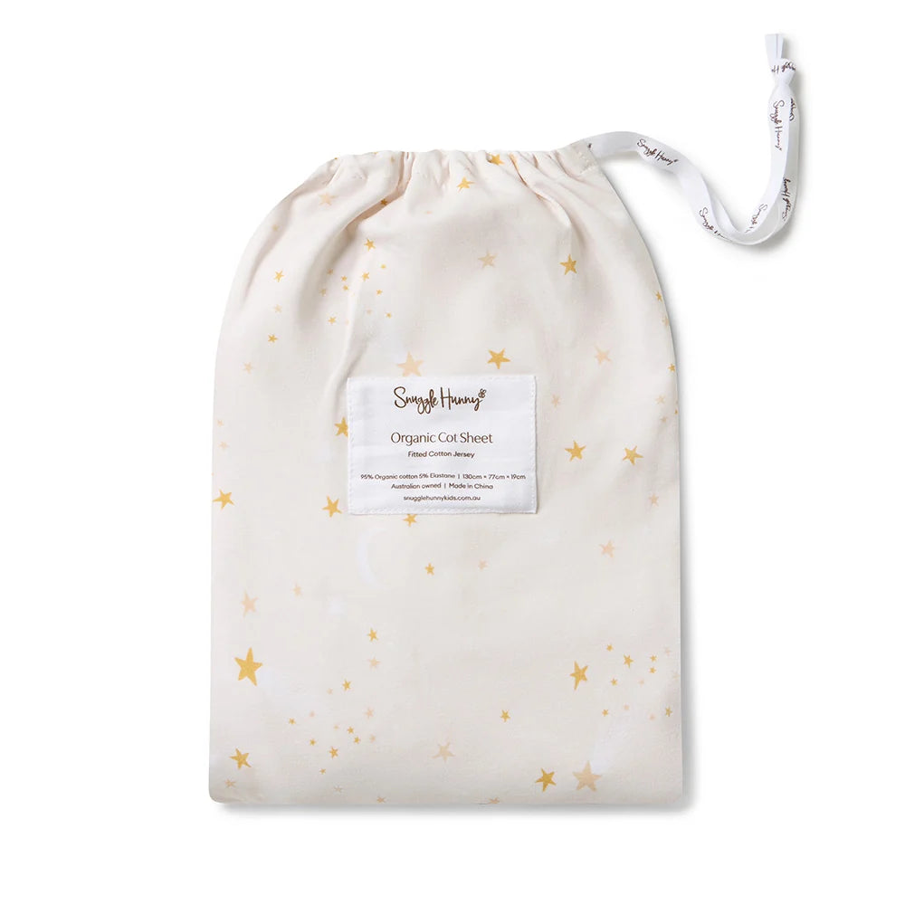 Snuggle Hunny Organic Fitted Cot Sheet - Stardust