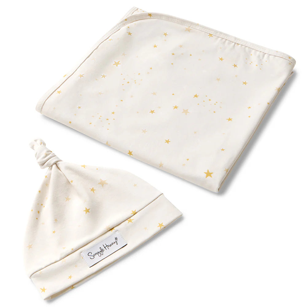 Snuggle Hunny Organic Jersey Wrap & Beanie Set - Stardust