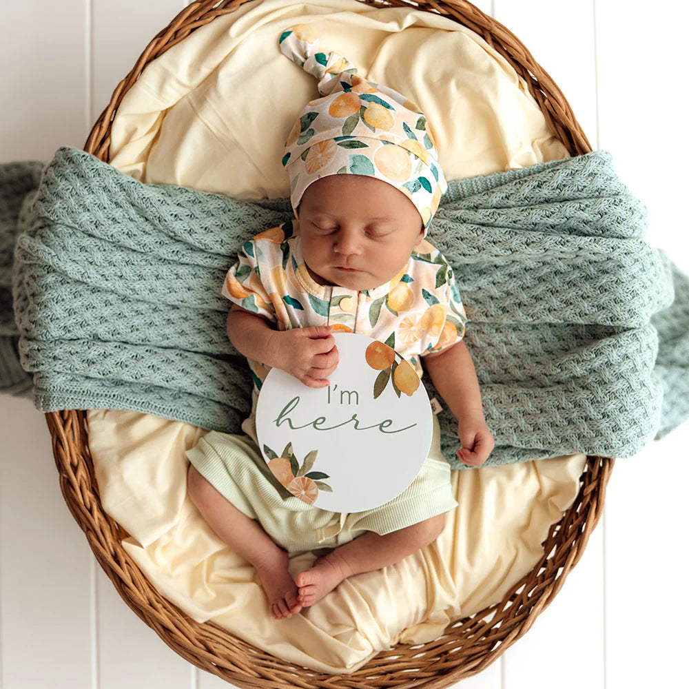 Snuggle Hunny Sunny Citrus Short Sleeve Organic Bodysuit