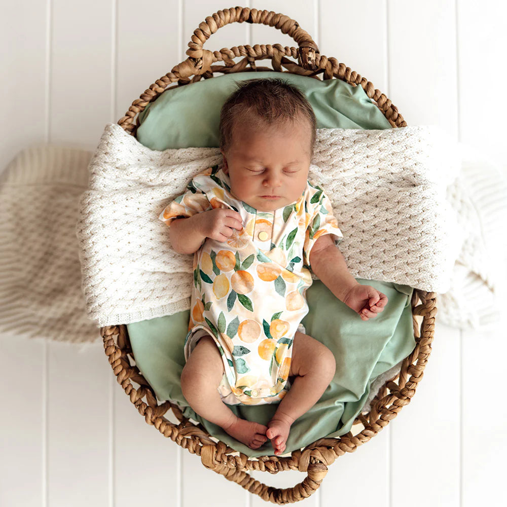 Snuggle Hunny Sunny Citrus Short Sleeve Organic Bodysuit