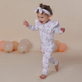 Snuggle Hunny Organic Convertible Romper with Frill - Sweet Swallows