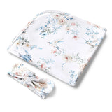 Snuggle Hunny Organic Jersey Wrap & Beanie Set - Sweet Swallows