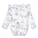 Snuggle Hunny Long Sleeve Organic Bodysuit with Frill - Sweet Swallows