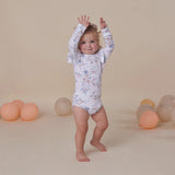 Snuggle Hunny Long Sleeve Organic Bodysuit with Frill - Sweet Swallows