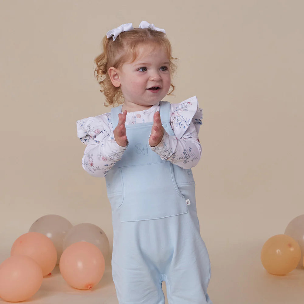 Snuggle Hunny Long Sleeve Organic Bodysuit with Frill - Sweet Swallows