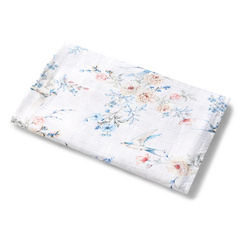 Snuggle Hunny Organic Muslin Wrap - Sweet Swallows
