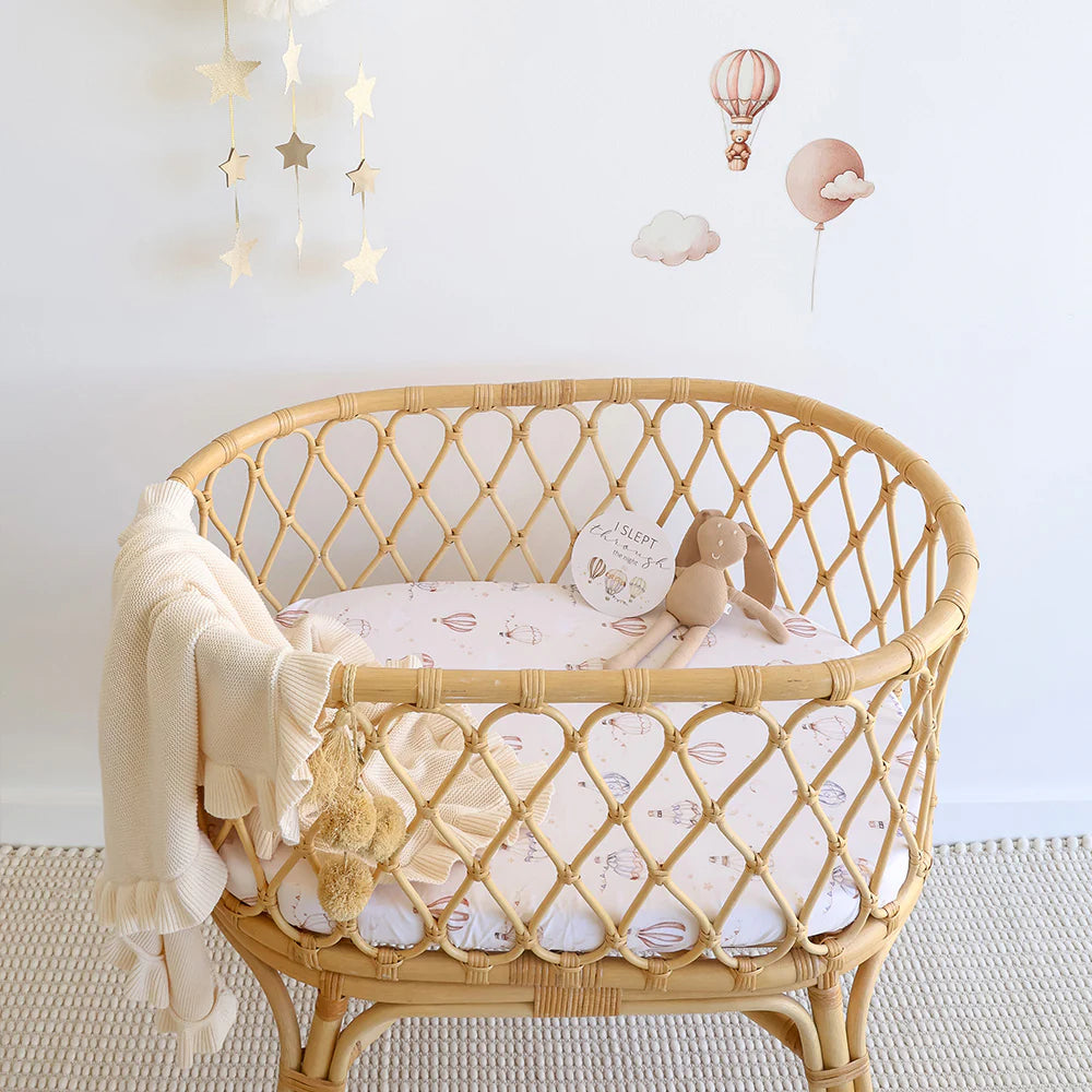 Snuggle Hunny Organic Bassinet Sheet / Change Pad Cover - Up & Away