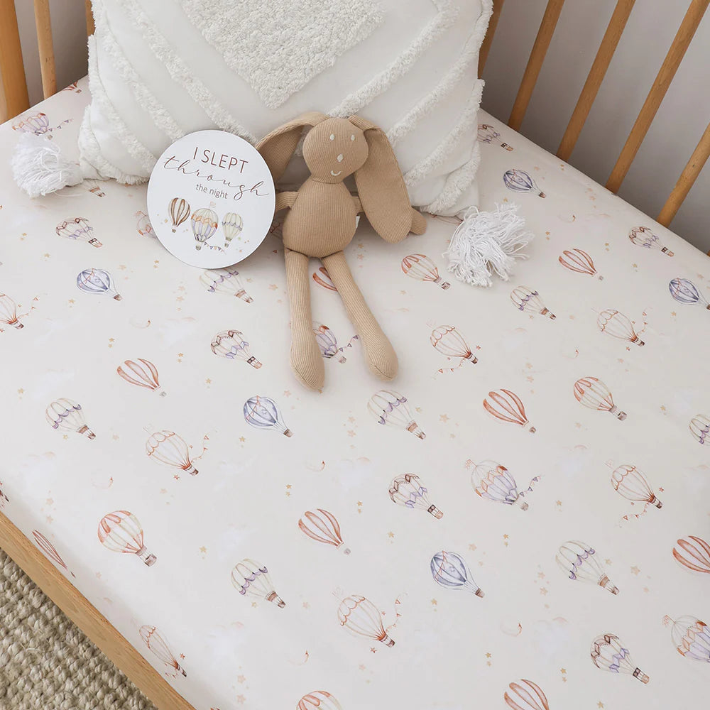 Snuggle Hunny Organic Fitted Cot Sheet - Up & Away