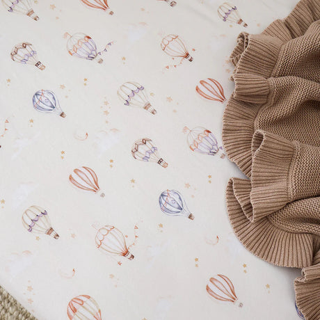 Snuggle Hunny Organic Fitted Cot Sheet - Up & Away