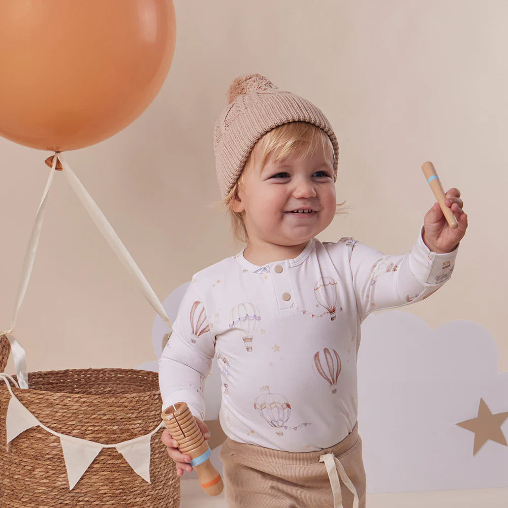 Snuggle Hunny Long Sleeve Organic Bodysuit - Up & Away