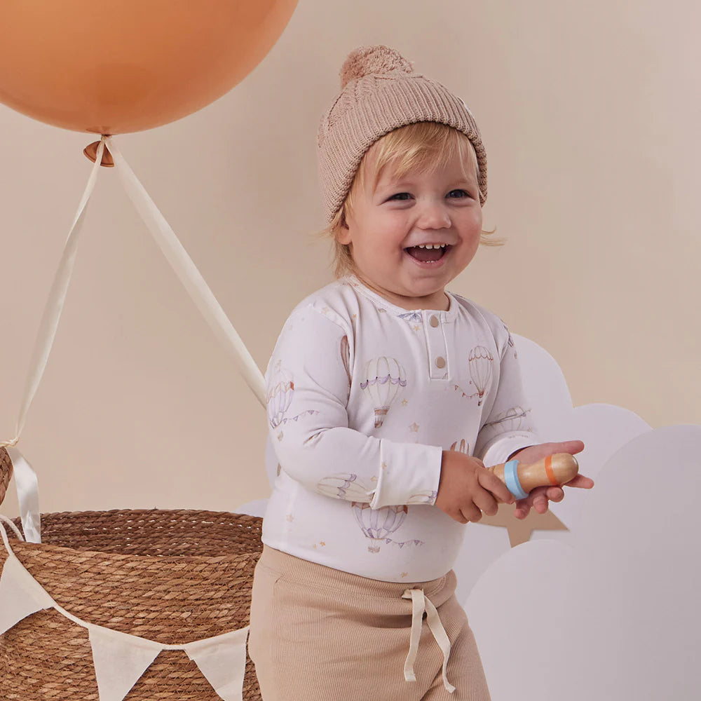Snuggle Hunny Long Sleeve Organic Bodysuit - Up & Away