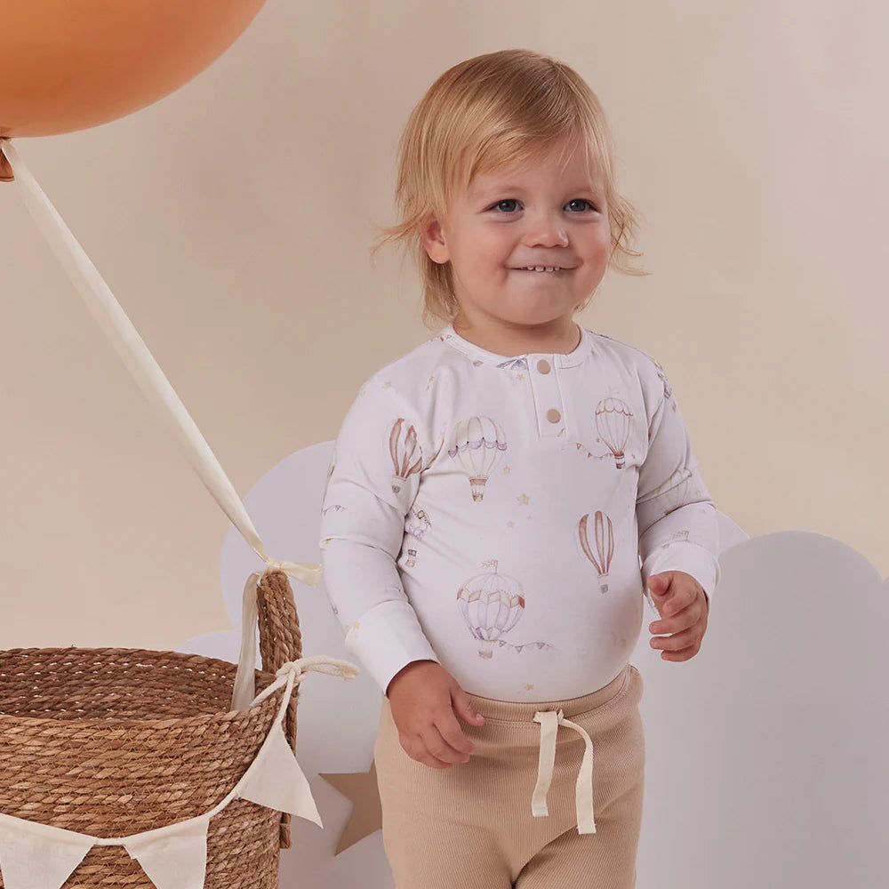 Snuggle Hunny Long Sleeve Organic Bodysuit - Up & Away