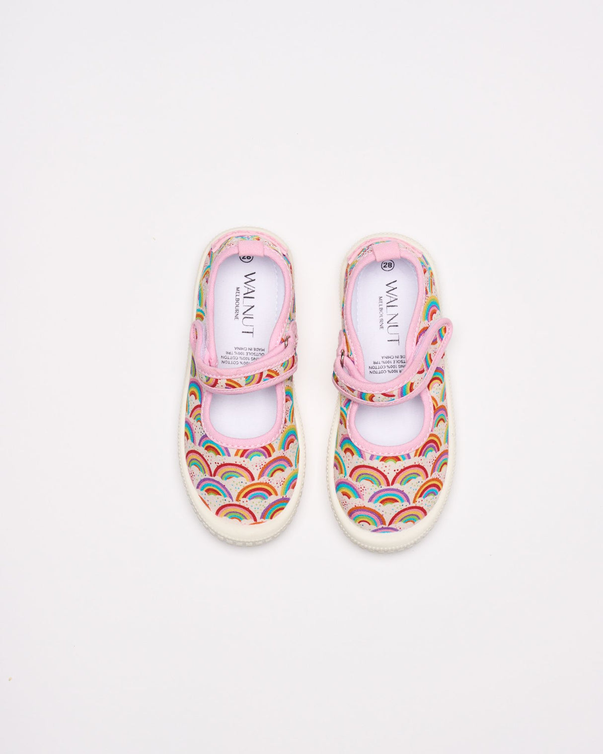 Walnut Mary Jane Canvas - Rainbows