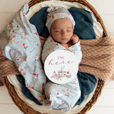 Snuggle Hunny Organic Jersey Wrap & Beanie Set - White Rabbit