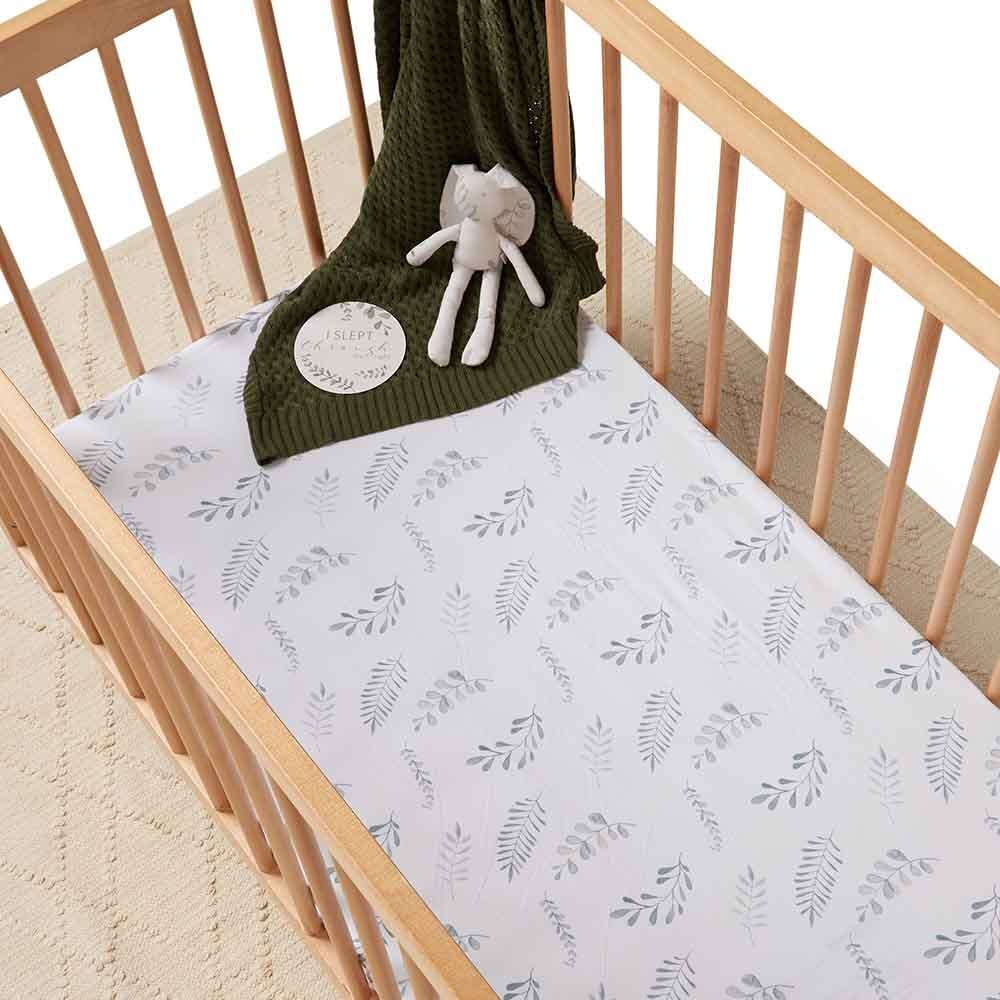 Snuggle Hunny Organic Fitted Cot Sheet - Wild Fern