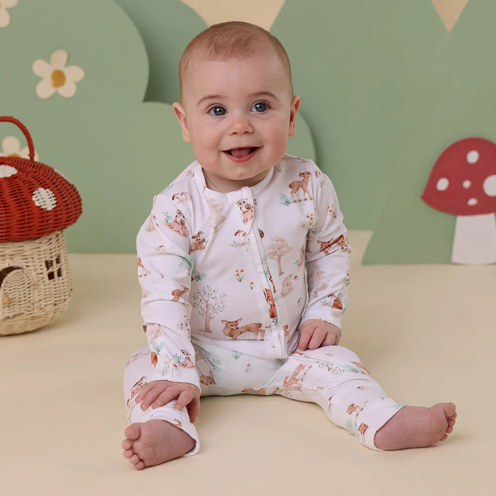 Snuggle Hunny Organic Convertible Romper - Woodland Tales