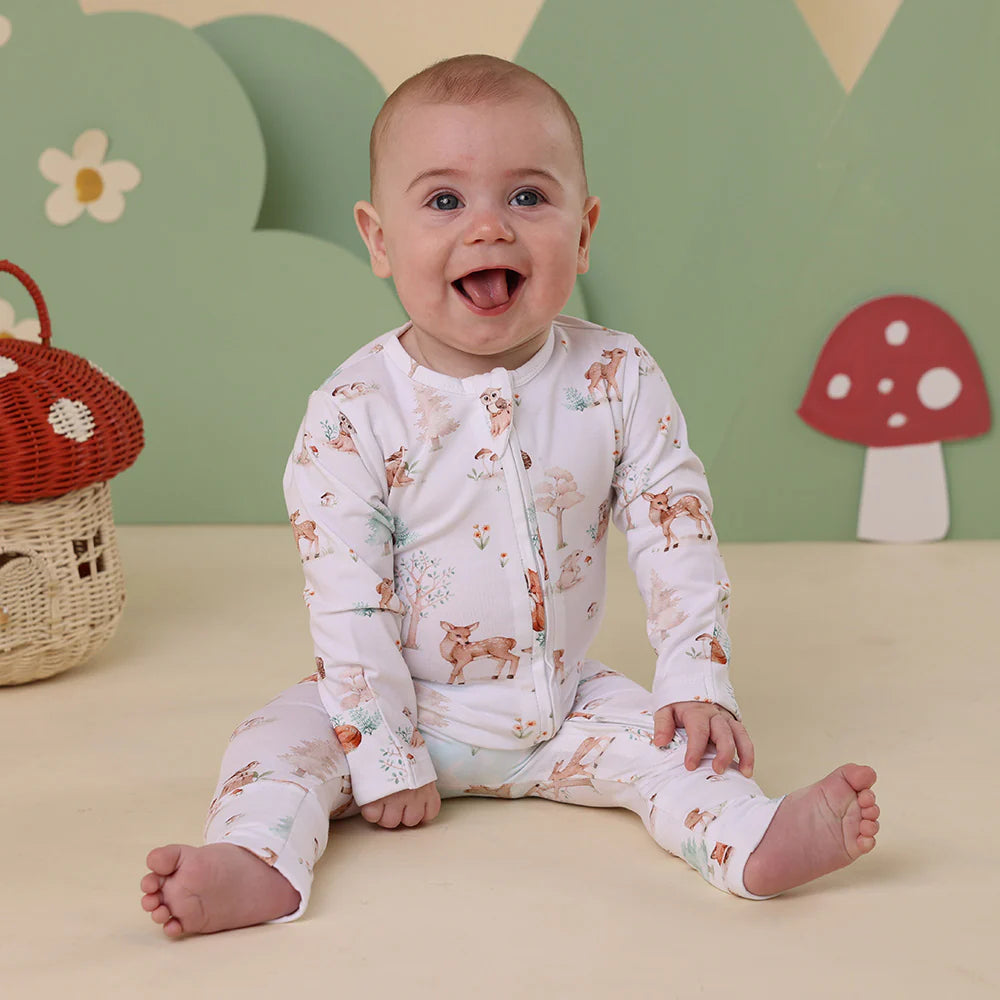 Snuggle Hunny Organic Convertible Romper - Woodland Tales