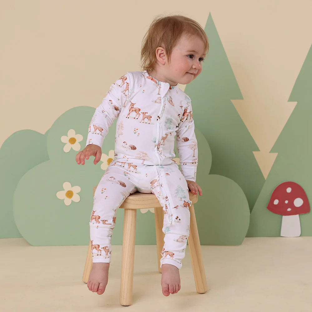 Snuggle Hunny Organic Convertible Romper - Woodland Tales