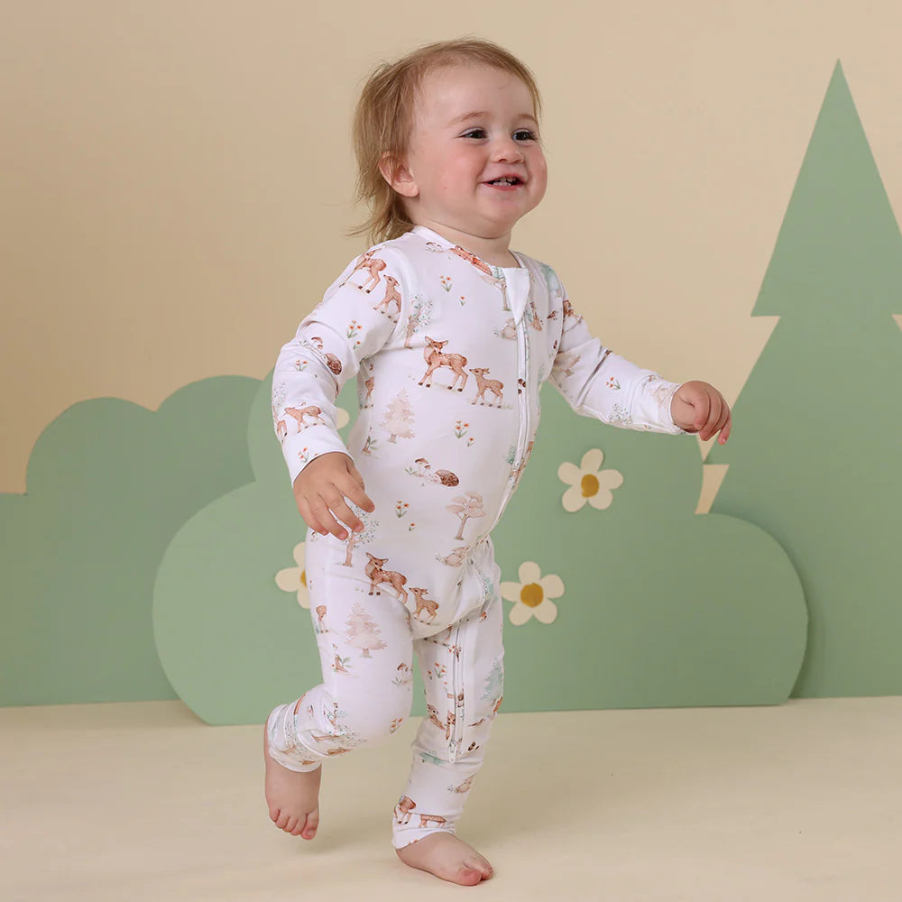 Snuggle Hunny Organic Convertible Romper - Woodland Tales