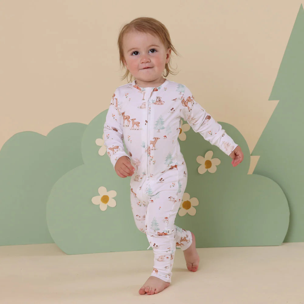Snuggle Hunny Organic Convertible Romper - Woodland Tales