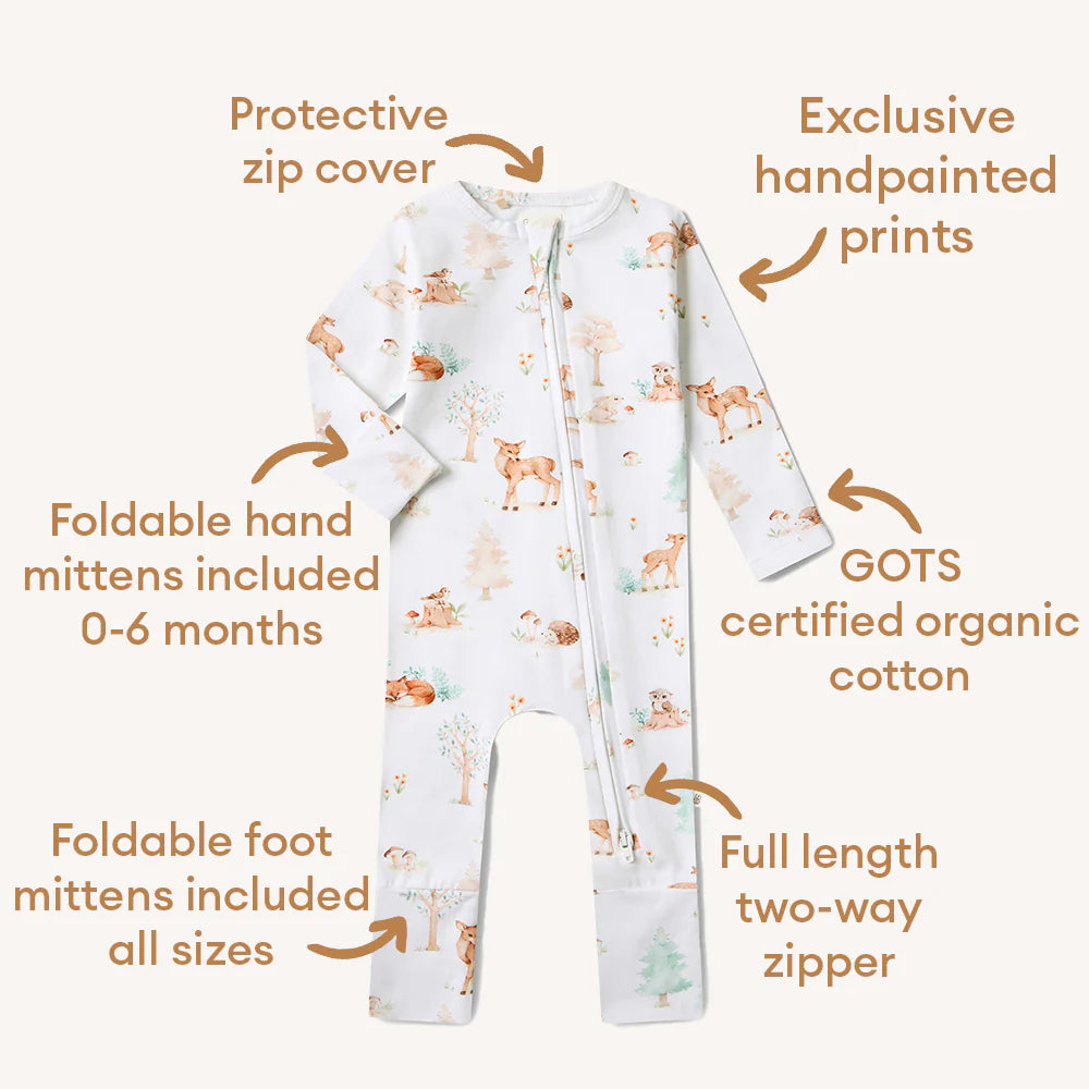Snuggle Hunny Organic Convertible Romper - Woodland Tales