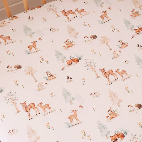 Snuggle Hunny Organic Fitted Cot Sheet - Woodland Tales