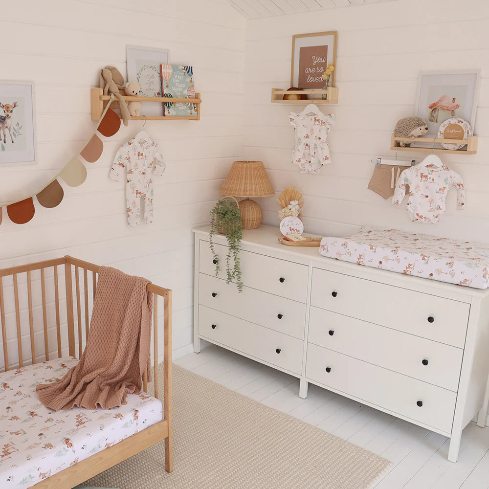 Snuggle Hunny Organic Fitted Cot Sheet - Woodland Tales
