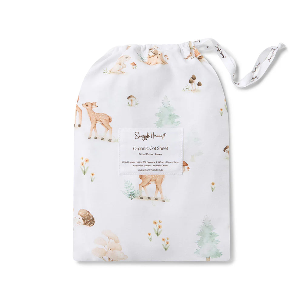 Snuggle Hunny Organic Fitted Cot Sheet - Woodland Tales