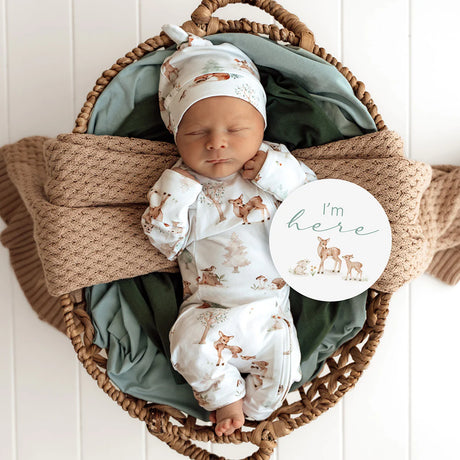 Snuggle Hunny Reversible Milestone Cards - Woodland Tales + Pebble