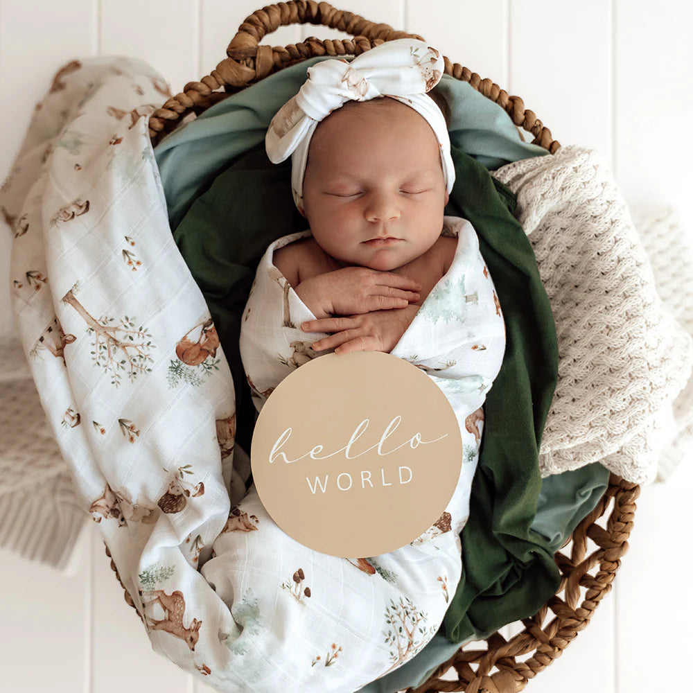 Snuggle Hunny Reversible Milestone Cards - Woodland Tales + Pebble