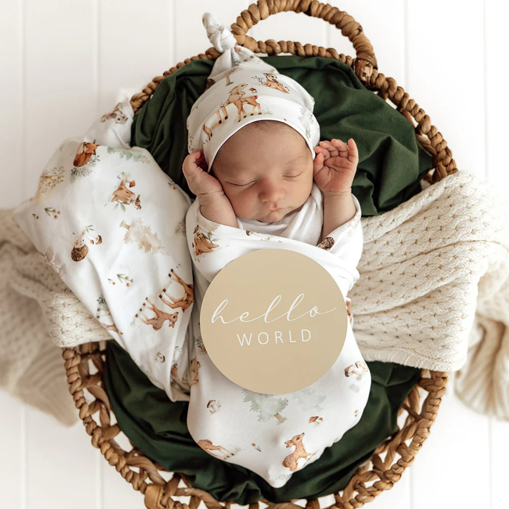 Snuggle Hunny Reversible Milestone Cards - Woodland Tales + Pebble