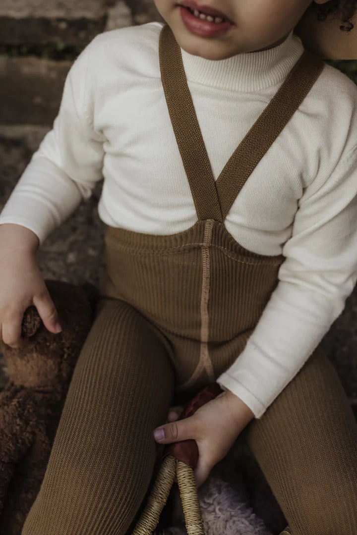 Silly Silas Footed Tights - Acorn