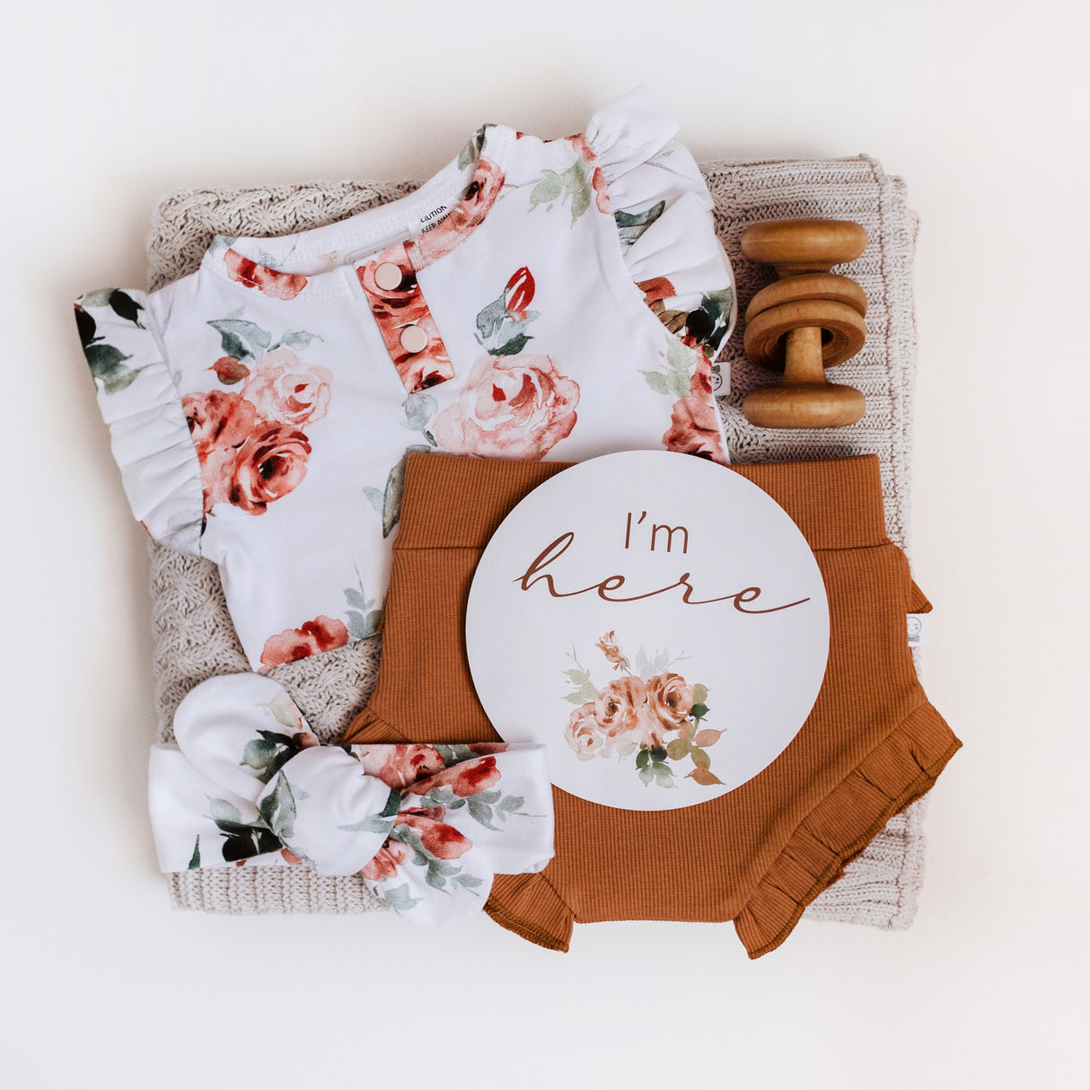 Snuggle Hunny Milestone Card Set - Rosebud & Pink Sand