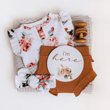 Snuggle Hunny Milestone Card Set - Rosebud & Pink Sand