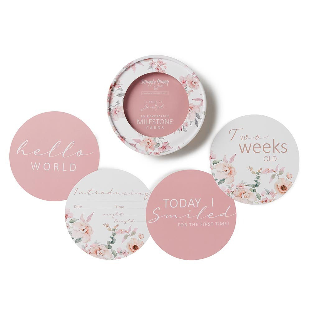 Camille + Jewel Pink Reversible Milestone Cards