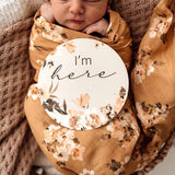 Golden Floral + Ocre Milestone Card Set